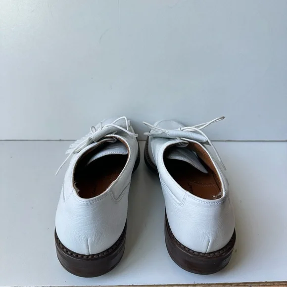 SALVATORE FERRAEGAMO White Leather Removable Kiltie Golf Shoe size  6-6.5  Italy - Picture 4 of 9